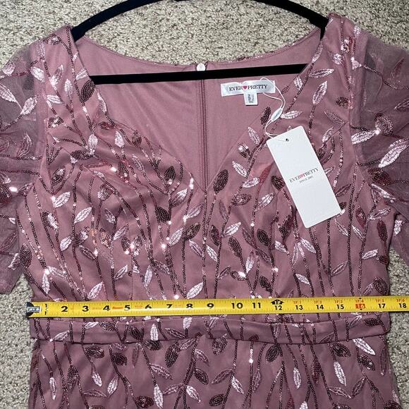 Ever Pretty - NWT - Sparkly Pink Sequin Long Formal Dress - Picture 5 of 12